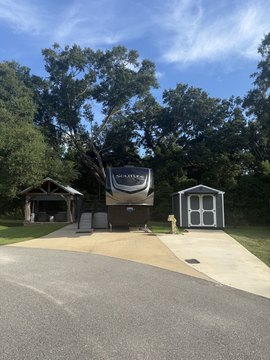 Shaded RV Resort Lot