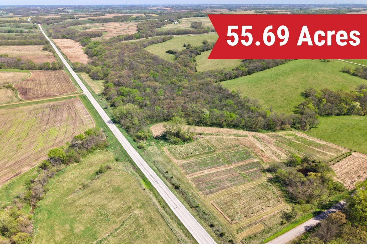 Iowa Land with Creek and Pond