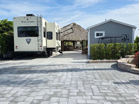 RV Resort Lot with Tiki Structure