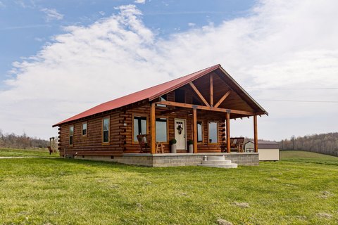 Farm with Log Cabin