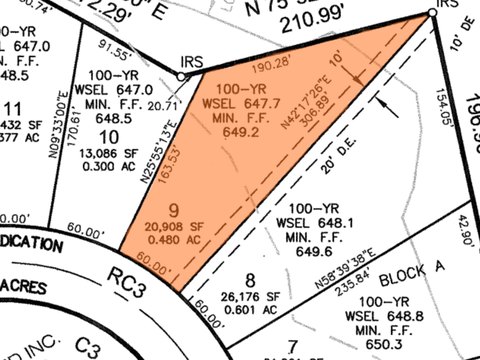 Creek-Backing Homesite in Subdivision