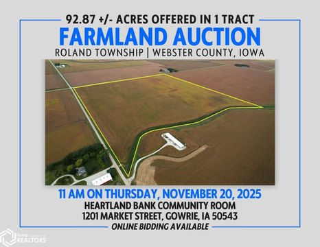 Tillable Farmland Auction in Gowrie, Iowa