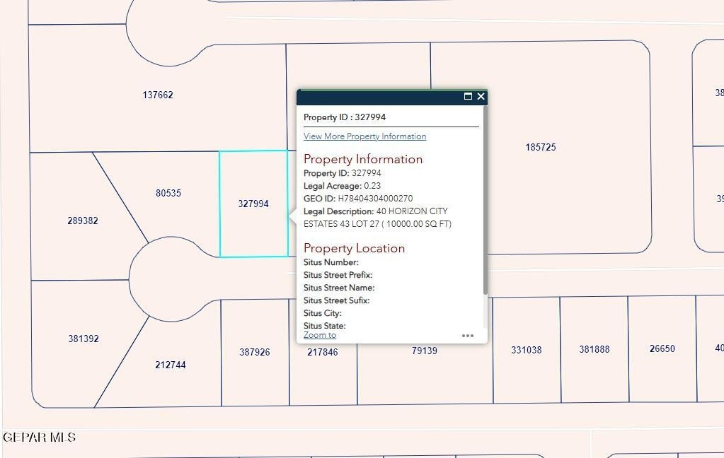 Horizon City Estates Vacant Lot