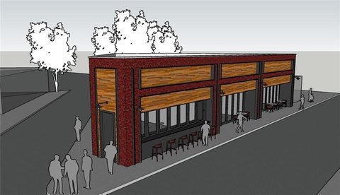Three-Entrance Storefront Building