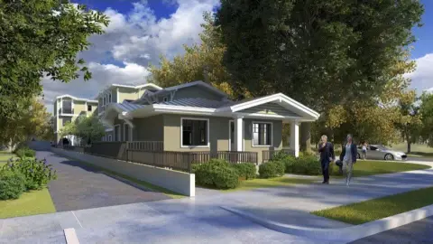 Duplex with Three-Car Garage
