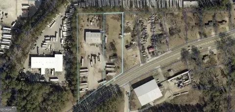 Truck Stop with Service Buildings