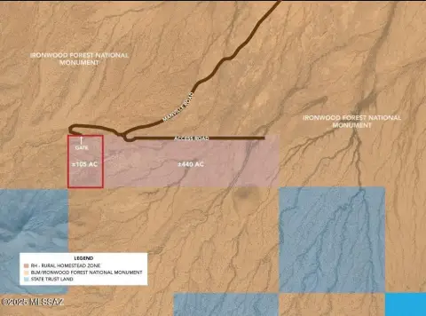 105 Acres Bordering Ironwood Forest
