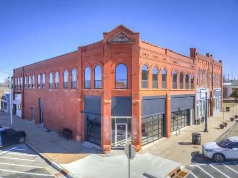 Mixed-Use Building with Glass Doors