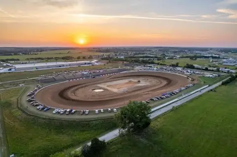 Race Track With Bleacher Seating