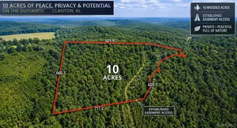 Clanton, AL Wooded Land