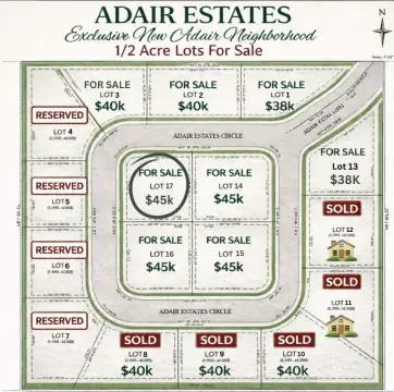 Half-Acre Homesite in Adair Estates