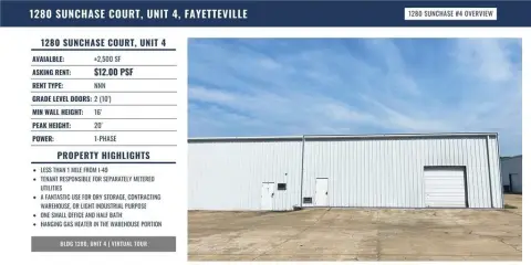 Fayetteville Warehouse Space For Sale