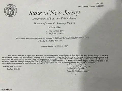 Liquor License in Egg Harbor