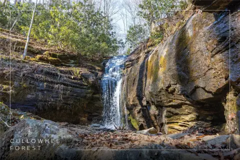Rare Mountain Land with Waterfall