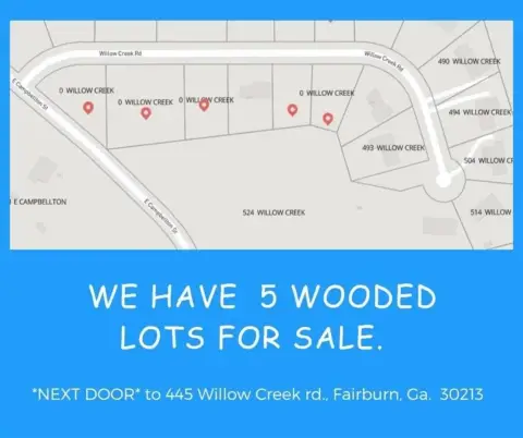 Five Wooded Lots in Fairburn
