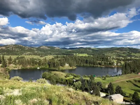 Land with Lake and Mountain Views