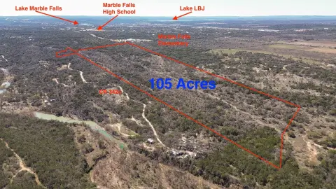 100+ Acres Bordering Marble Falls