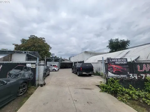 Fenced Auto Body Shop