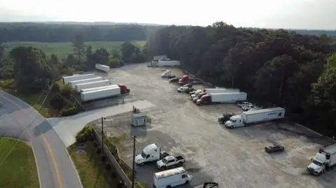 Graveled Truck Storage Yard