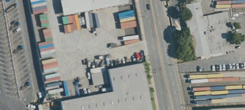 Fenced Yard with Office Building