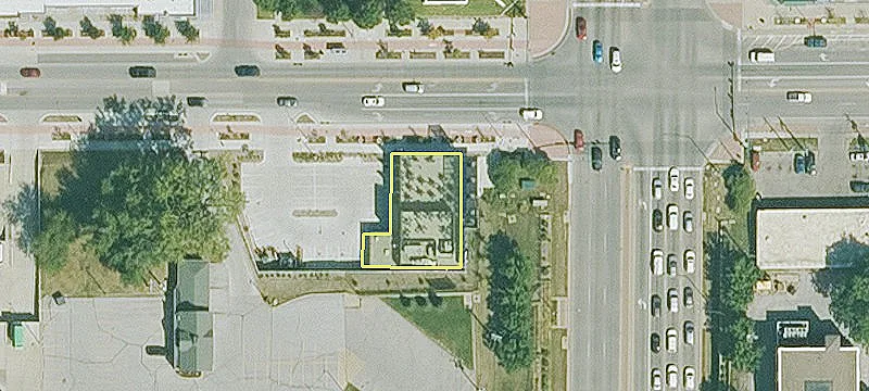 Two-Story Building on Corner Lot