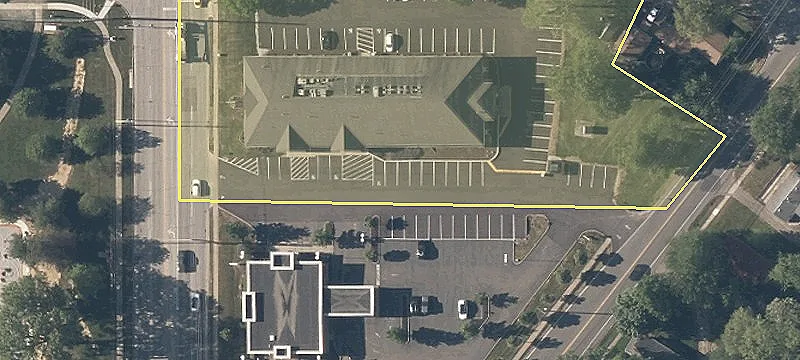 Bank Building with Drive-Thru Lanes
