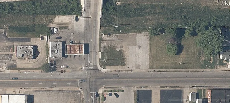 Vacant Lot at Lit Intersection