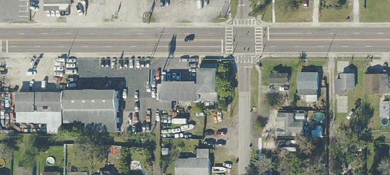 Auto Shop on Busy Street