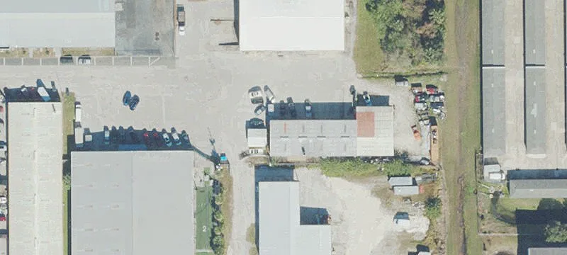 Industrial Building with Covered Overhang