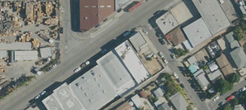 Concrete Block Building with Parking