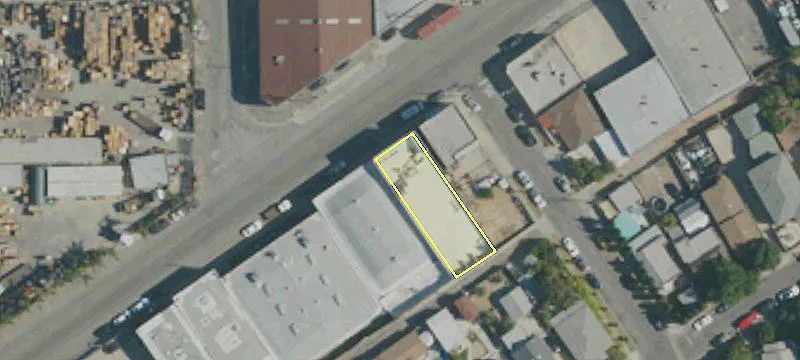 Concrete Block Building with Parking