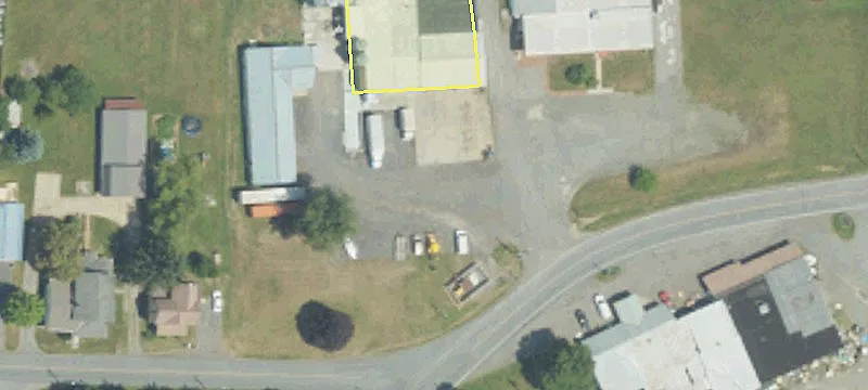 Warehouse with Grain Bins