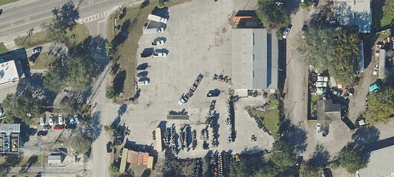 Fenced Truck Repair & Storage Building