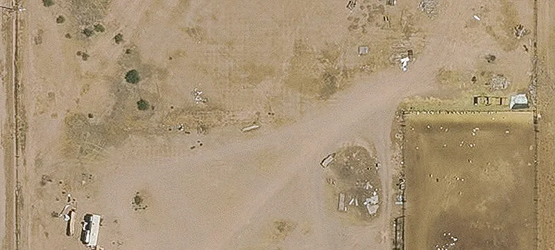 Flat Desert Land on Main Road