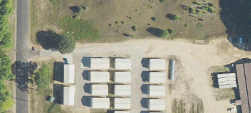 Pole Barn Warehouse with Roll-Up Door