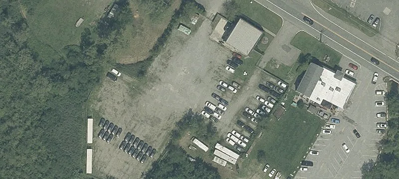 Fenced Truck Repair Yard