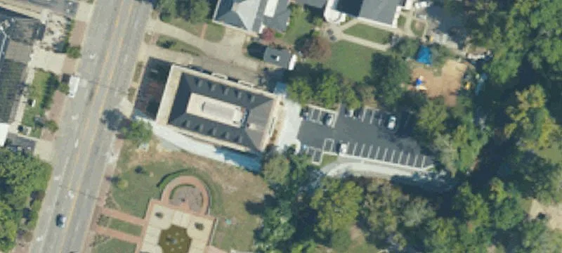 Bank Building with Drive-Through Lanes