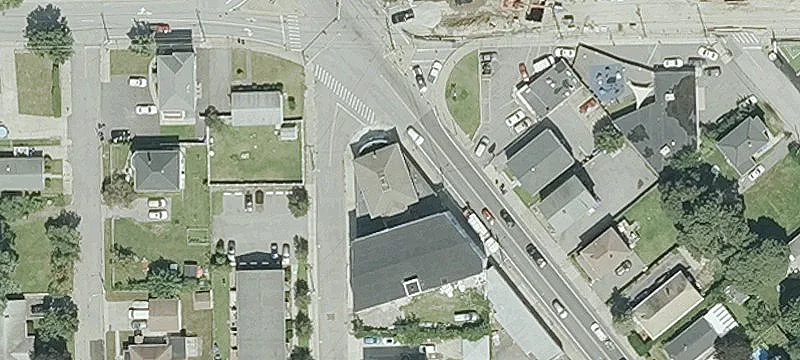 Mixed-Use Corner Lot Building