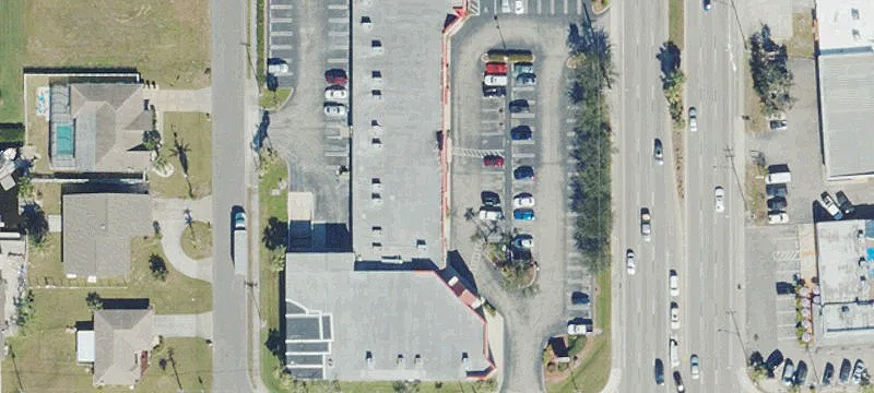 Retail Strip Center with Signage