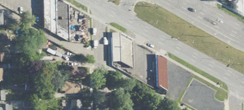 Auto Repair Building and Parking Lot