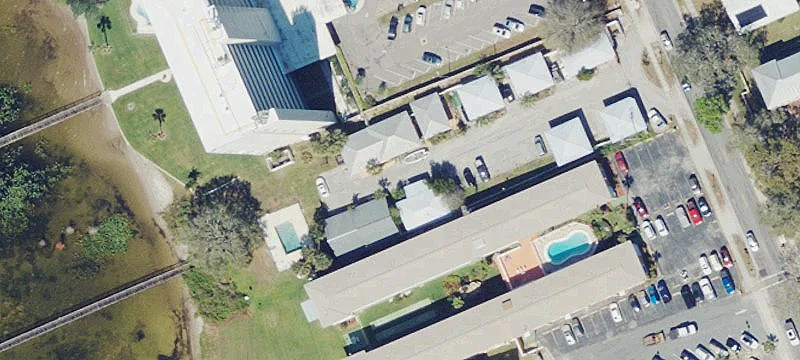 Lakefront Apartment Building with Pool