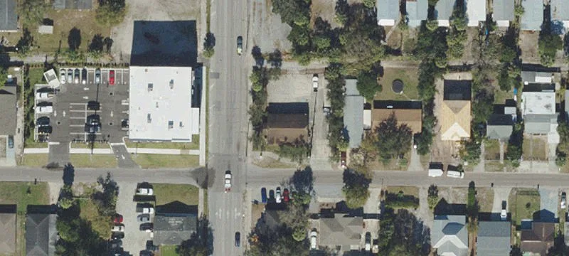 Office Building with Fenced Corner Lot