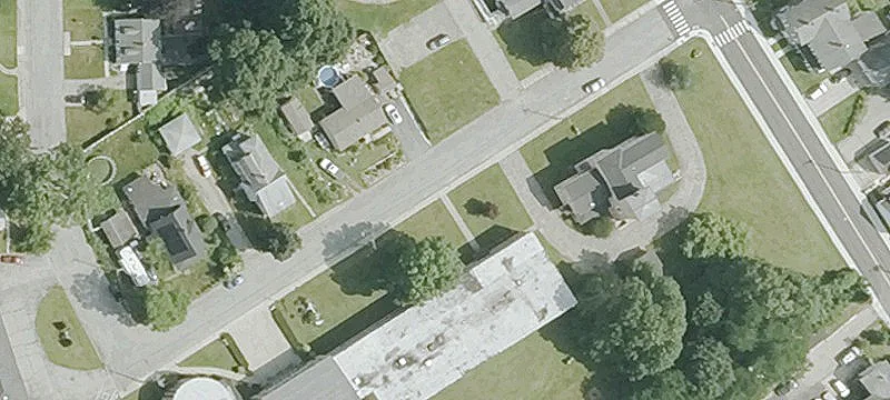 Brick School Building with Parking
