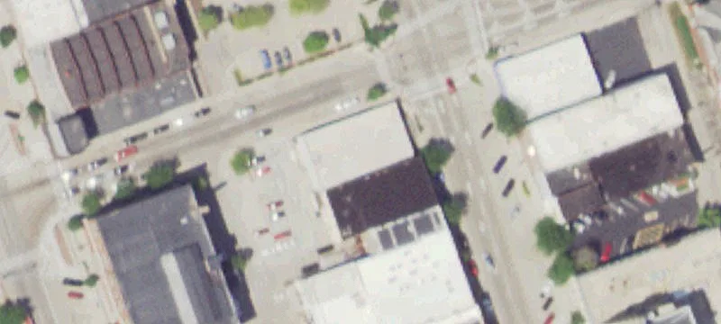 Corner Lot Brick Office Building