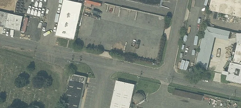 Fenced Industrial Yard with Gates