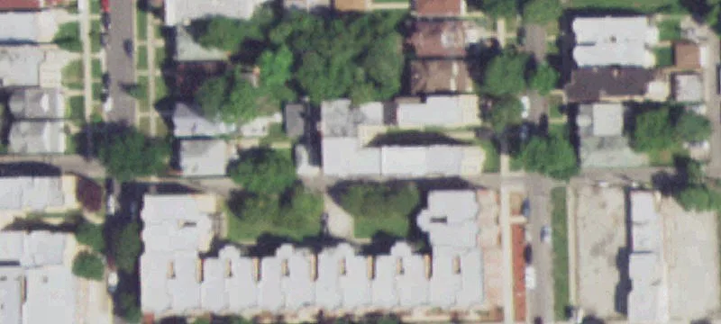 Brick Courtyard Apartment Building