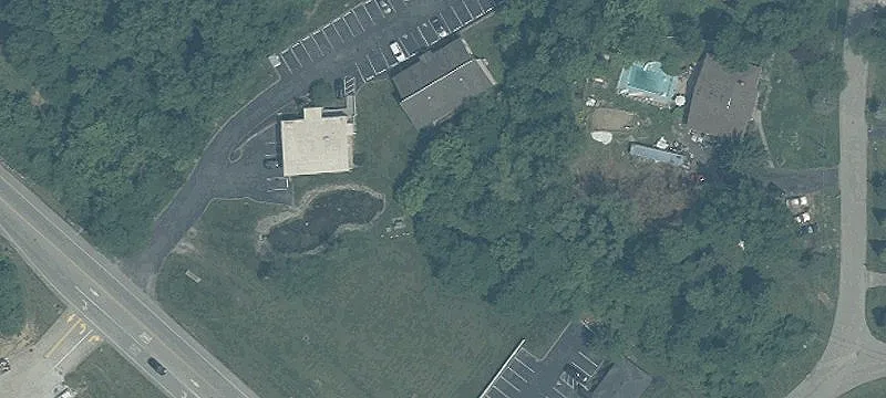 Office Building with Pond Setting