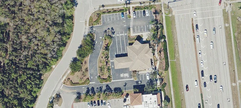 Bank Building with Drive-Thru Lanes