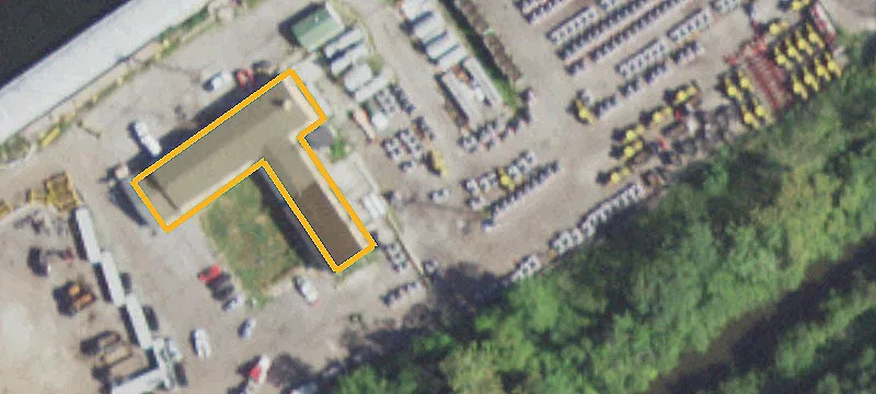 Fenced Gravel Industrial Yard