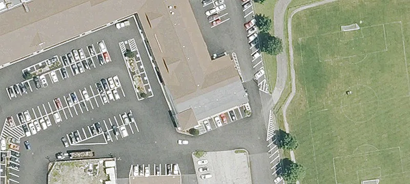 Retail Shopping Center with Traffic Light